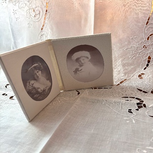 新品书本式绣花相框外单传统小机绣花抽纱布艺相框彩色礼品像框