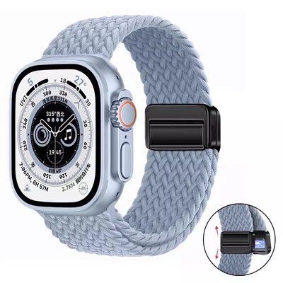 iwatchs8尼龙磁吸表带编制透气