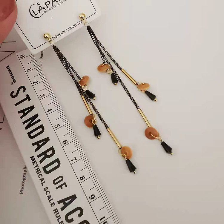流苏耳环D3新款潮超仙气质耳坠高级感银针耳饰品轻奢耳钉时尚性感