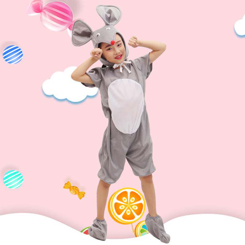 儿童小老鼠表演服装小猫动物服田鼠演出服装幼儿园猫捉老鼠卡通服
