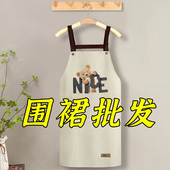 工作服洋气围腰均码 冬季 卡通小熊围裙厨房防水防油污背带式 可批发