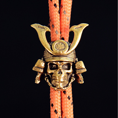 热卖手工EDC刀坠武士骷髅串饰挂件黄铜DIY白铜背包尾坠