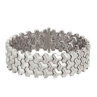 定制山文甲手链男女生电镀白金色轻奢生日礼物原创不掉色