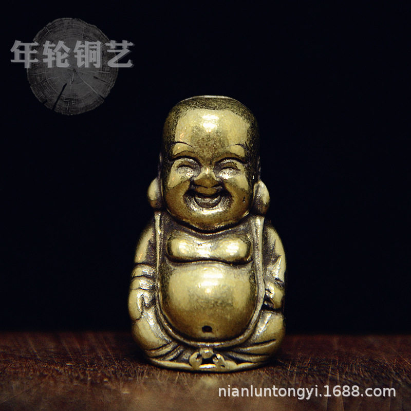 黄铜弥勒佛小摆件大肚笑佛桌面平安佛像摆饰古玩小铜器文玩收藏品,家居饰品,装饰摆件,淘宝优惠券,粉丝福利购,淘宝优惠卷