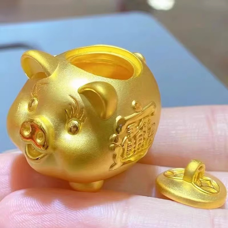 金色猪存钱罐生肖猪本命年精品摆摆件