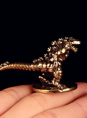 纯黄铜侏罗纪恐龙模型工艺品客厅办公室家居创意饰品桌面摆件