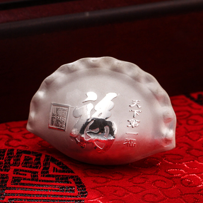 久溪银楼999足银饺子福寿纯银空心饺子套装礼盒过年送礼新春礼品,饰品/流行首饰/时尚饰品新,摆件,淘宝优惠券,粉丝福利购,淘宝优惠卷