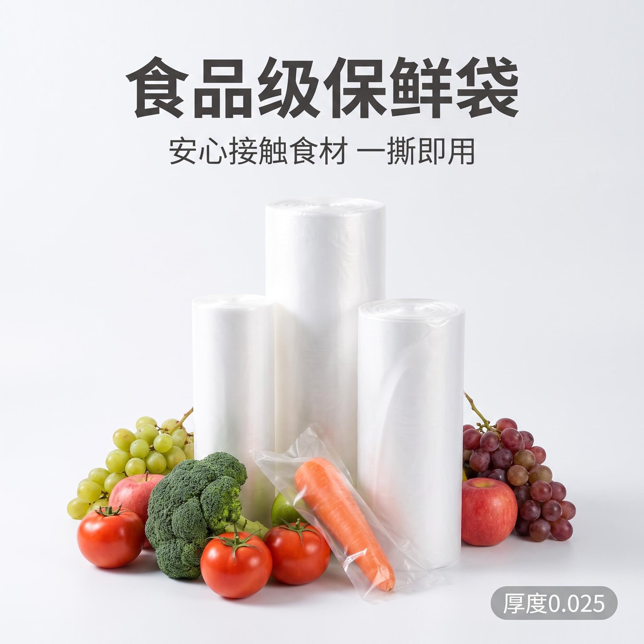 食品级点断式透明连卷保鲜袋