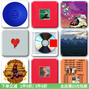 坎耶侃爷Kanye West专辑徽章挂饰周边照片嘻哈说唱冰箱装饰贴画