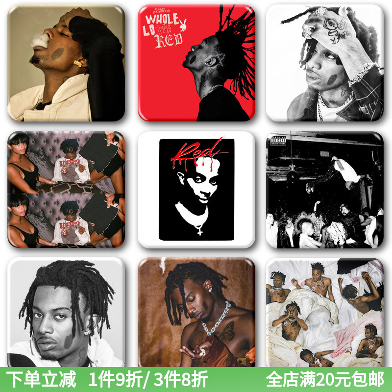 Playboi carti专辑徽章挂饰胸针 Cash Carti嘻哈说唱谷子冰箱贴饰