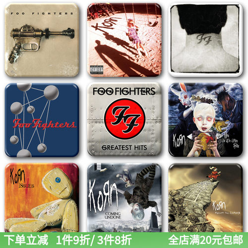 korn科恩专辑徽章周边Foo Fighters喷火战斗机乐队摇滚挂件贴饰品