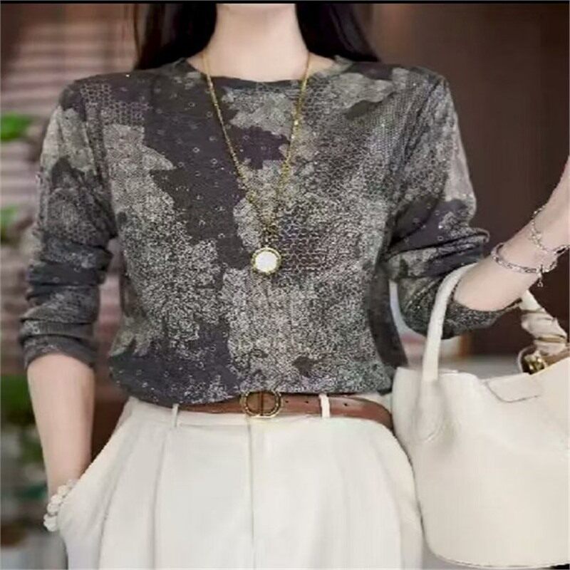 正品2026春季新款长袖T恤女小个子显瘦妈妈装宽松打底衫上衣