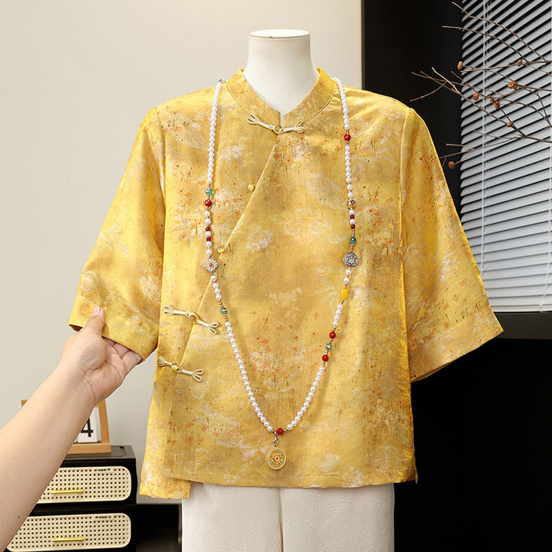 正品国风妈妈春装外套薄款中老年人女款春秋夹克衫阔太太洋气