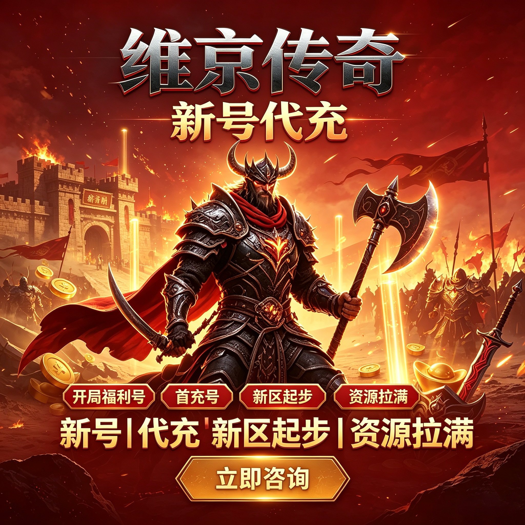 武维京传奇/百战沙城首充折扣号充值GM代充福利号图片