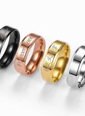 情侣戒指一对银色个性学生对戒