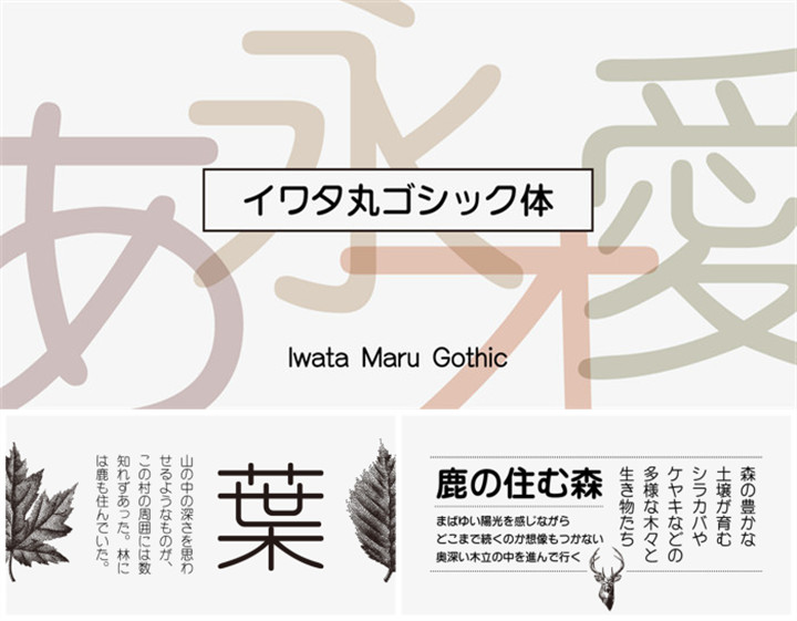 PS平面设计素材 日语字体 Iwata Maru Gothic Pro Font