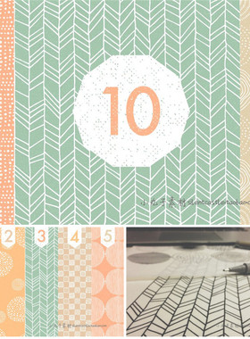 A0183矢量AI设计素材 10张手绘几何线条四方连续印花背景图