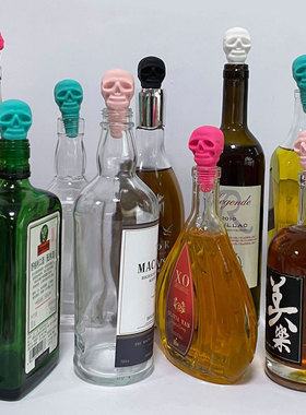 3D骷髅头食品硅胶红酒瓶塞酒瓶密封盖保鲜Silicone Wine Stopper