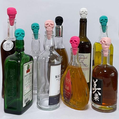 3D骷髅头食品级硅胶红酒瓶塞