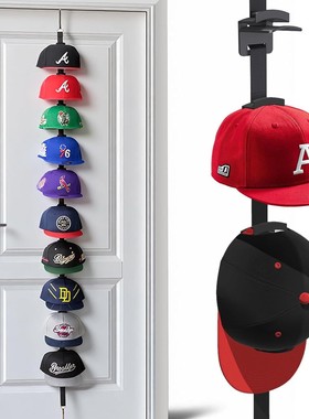门帽架悬挂式棒球帽收纳架展示挂钩鸭舌帽收纳盒帽子门后收纳神器