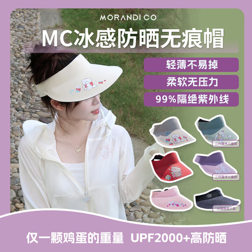 夏季防晒帽MC无痕款男女码空顶款