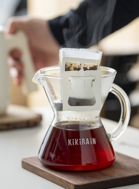 台湾KiKiRAiN挂耳咖啡杯日式玻璃杯挂耳手冲咖啡分享壶小蛮腰设计