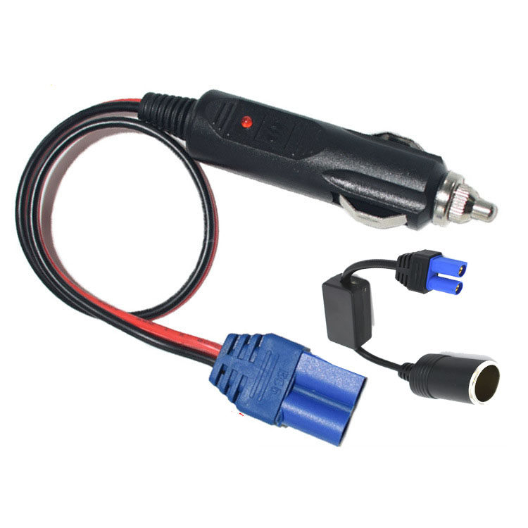 车载充气泵电源线12V24V电热杯充电线冰箱吸尘器插启动电源转换器