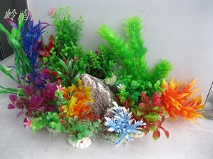假山盆景鱼缸造景森森仿真水草套餐装饰水族鱼缸装饰假水草造景