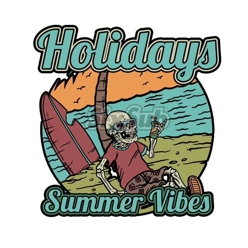 holidays summer假日海滩汽车滑板摩托反光镭射立体贴#1127