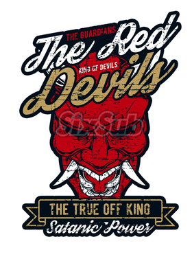 the red devils 复古越野汽车摩托反光镭射立体贴#1130