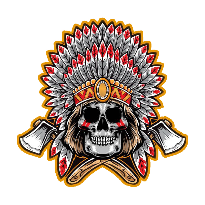 女酋长战鹰羽冠骷髅部落摩托车