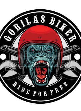 GORILAS bikes 大猩猩交叉机械油箱离合边盖镭射滴胶车贴23509#