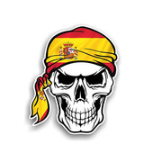 哥特BIKER海盗骷髅头头巾西班牙摩托电动车平衡车车贴