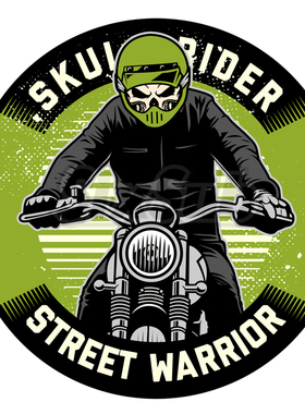 SKULL RIDER STREET 街车骷髅骑士摩托车贴贴花镭射反光贴#220210