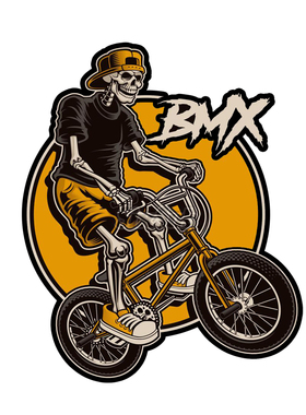 电车超酷BMX自嘲单车水晶胶镭射反光个性车贴22626#