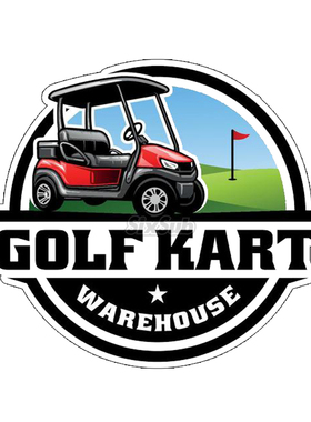 GOLF KART 高尔夫球草坪车反光镭射磁性装饰车贴个性贴花22725#