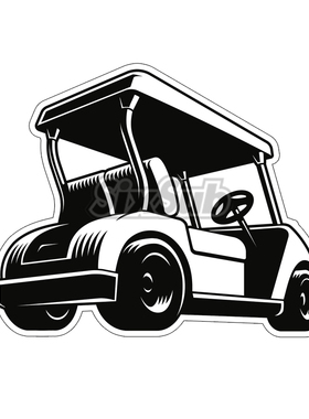 高尔夫球车VIP电动车标识汽车反光镭射水晶胶立体贴#kx04