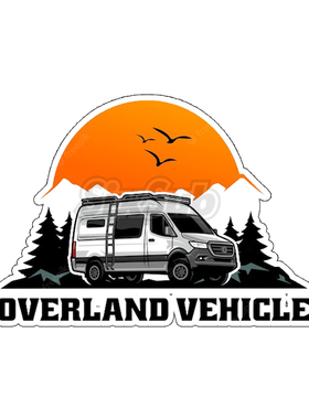 自驾旅居露营床车房车新世代v80全顺图雅诺vanlife反光磁性车贴