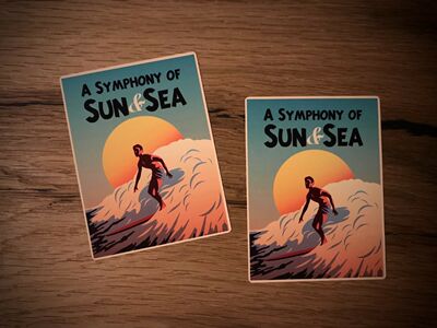 SURFER贴纸复古沙滩老学校