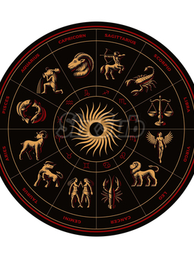 十二星座罗盘复古标识汽车反光镭射水晶胶立体贴#kx04