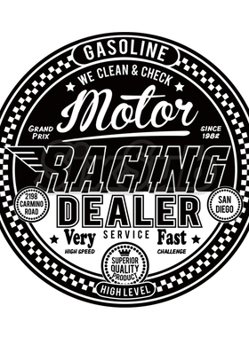 Racing赛车贴纸摩托车汽油油贴纸复古复古骑自行车的人#085