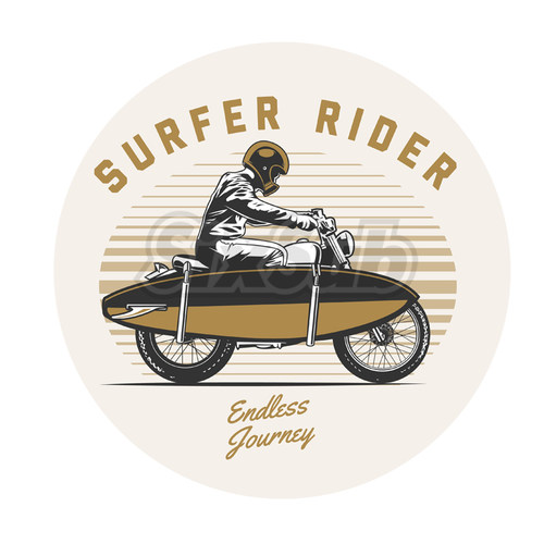 SURFERRIDER复古镭射反光车贴