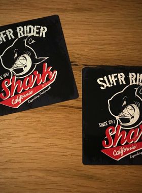 冲浪者Surfer Shark 鲨鱼贴纸Vintage Rider Wave＃057贴纸