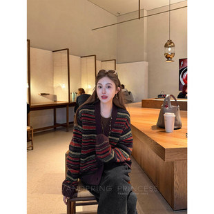 钱美西 手工坊100牦牛绒/日本进口金葱 鎏金V领针织开衫叠穿上衣