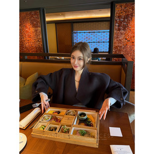 钱美西 100初剪羊毛蓬松亲肤立绒双面呢短紫色大衣慵懒浴袍风外套