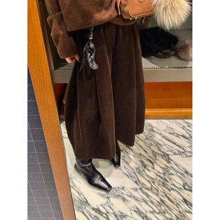 钱美西 100棉复古老钱灯芯绒8分松弛阔腿加厚松紧腰休闲裤小个子