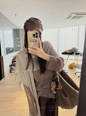 钱美西  针织披肩慵懒风气质休闲披肩斗篷高级感围巾围脖女M02057
