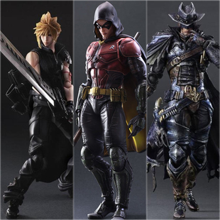 现货PLAYARTS改PA改克劳德阿卡姆骑士罗宾西部牛仔蝙蝠侠可动手办