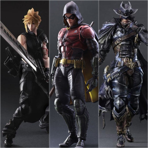 现货PLAYARTS改PA改克劳德阿卡姆骑士罗宾西部牛仔蝙蝠侠可动手办