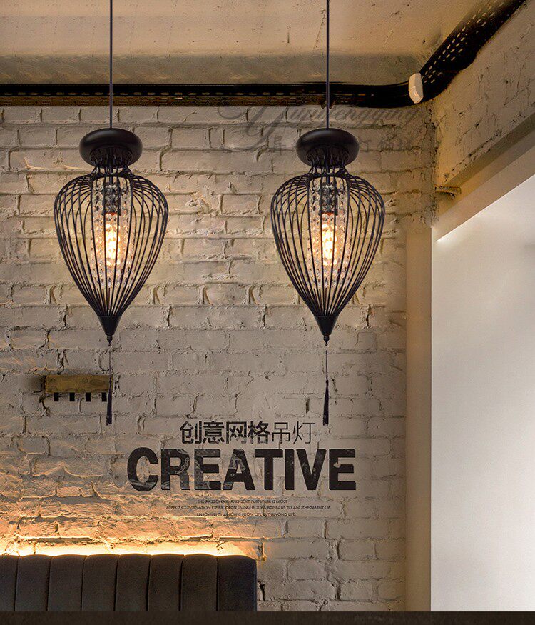工业风餐厅酒吧台吊灯复古怀旧个性创意过道走廊玄关单头铁艺灯具